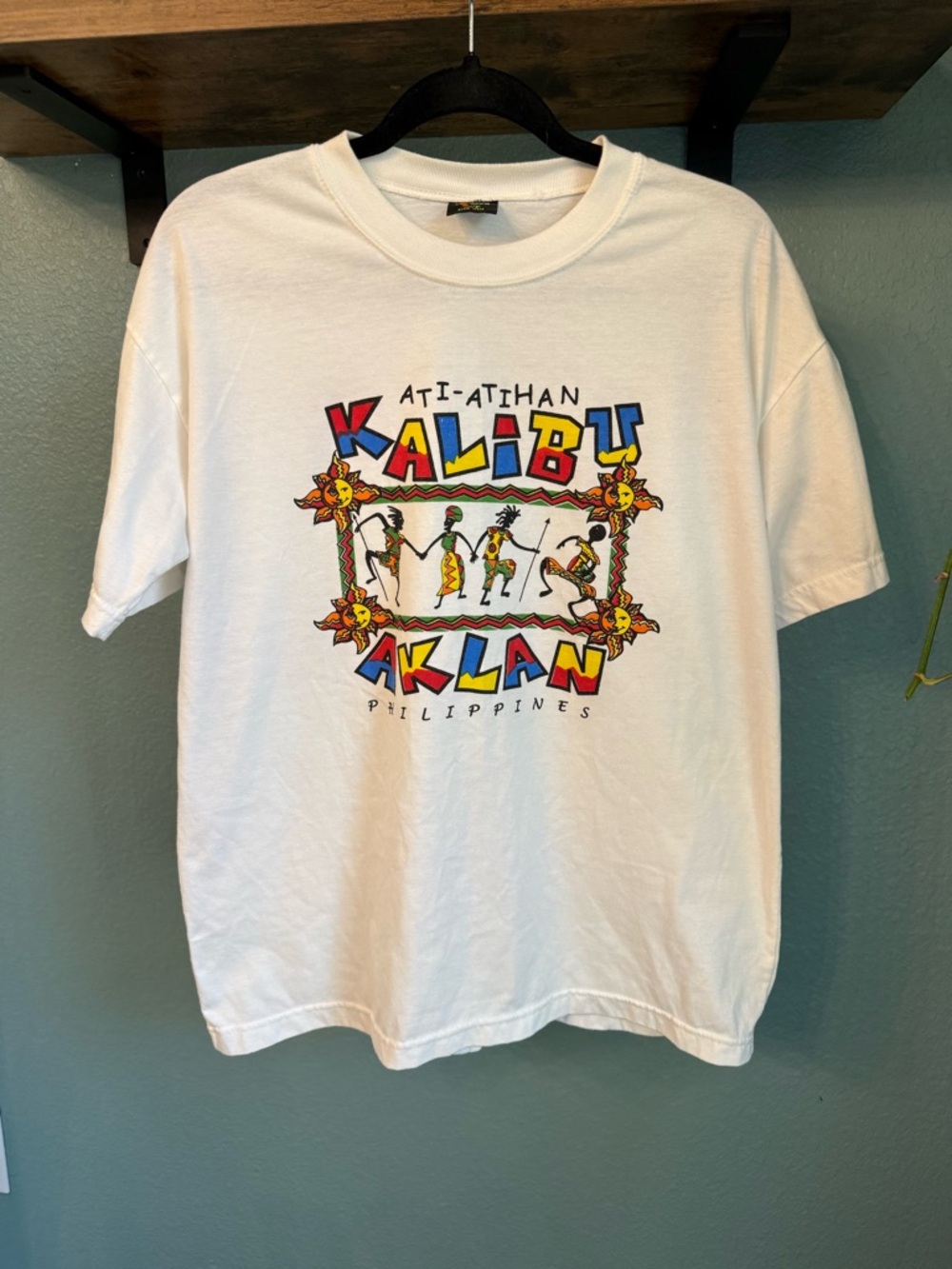 Vintage Aklan Philippines Graphic Tee Colorful Cultural Travel Shirt White